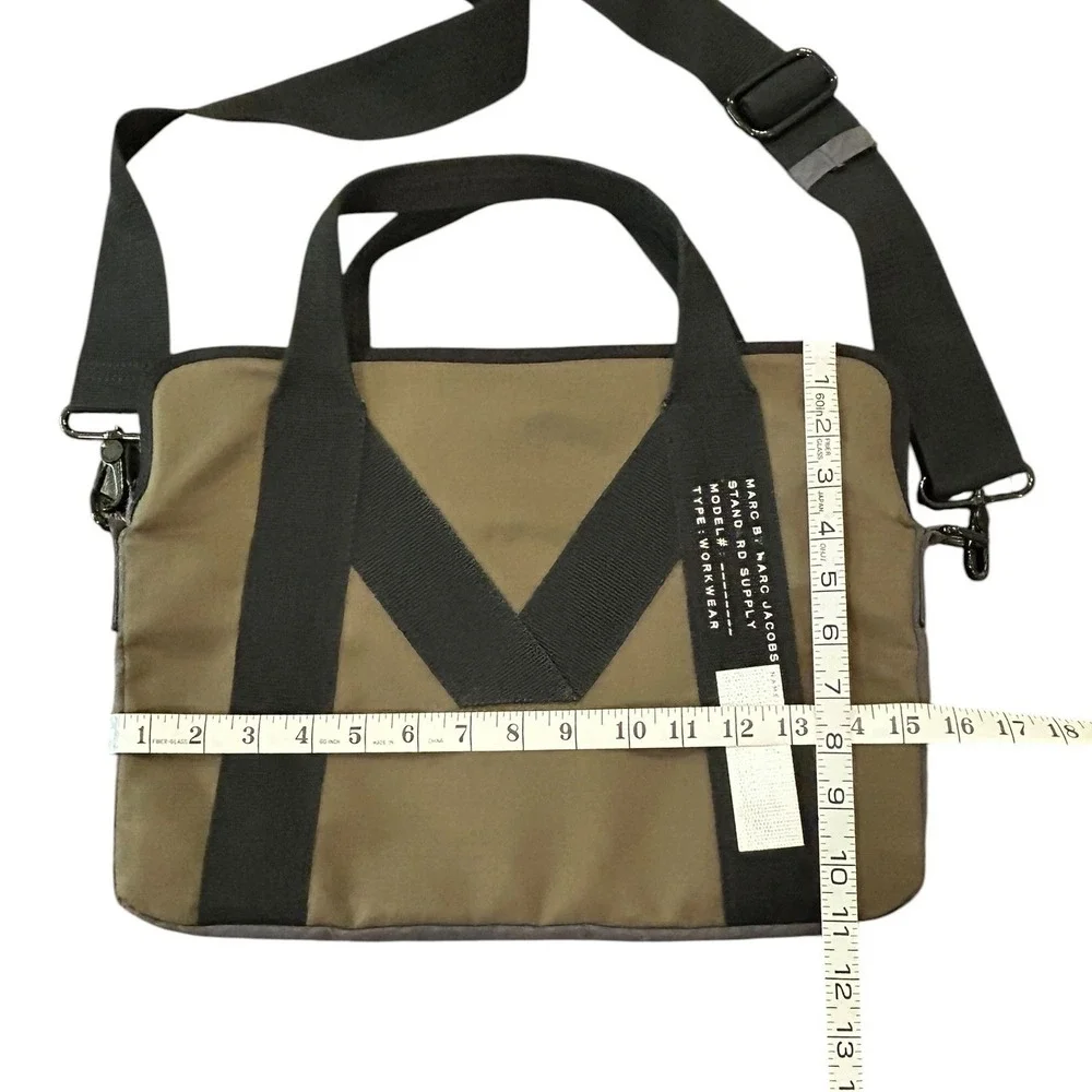 Marc by Marc Jacobs Standard Supply Workwear Messenger Laptop Bag Olive Grey